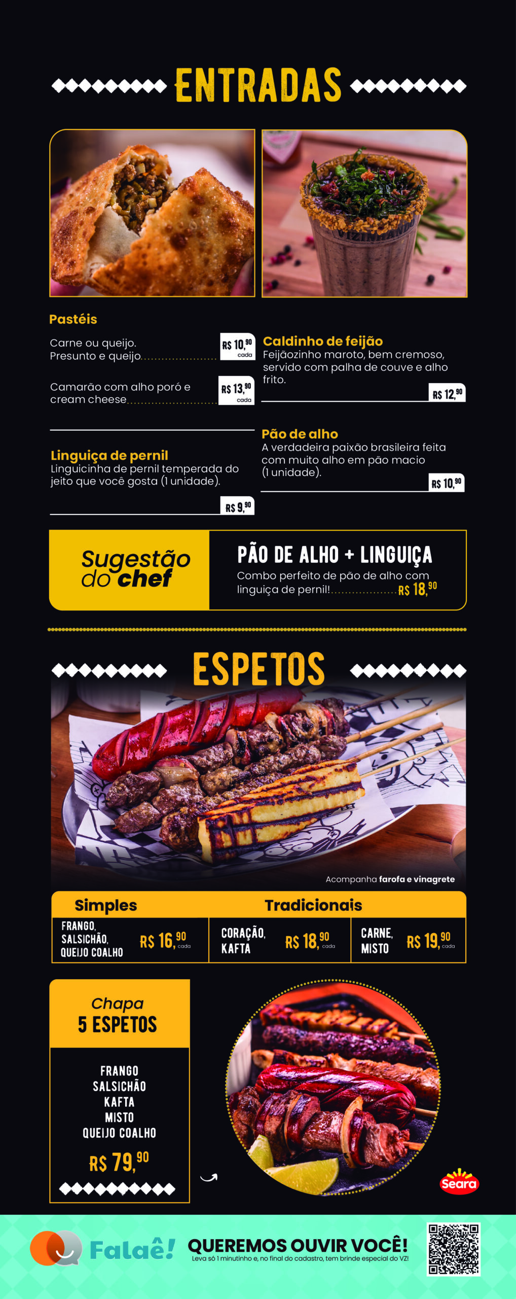 Cardápio Vizinhando Entradas